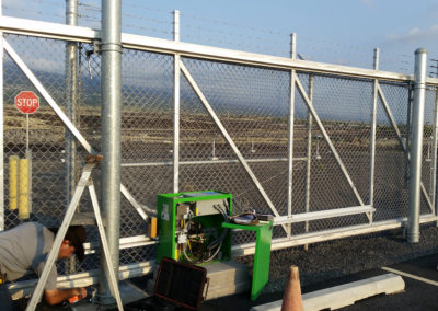 Automated high security gate at an airport.